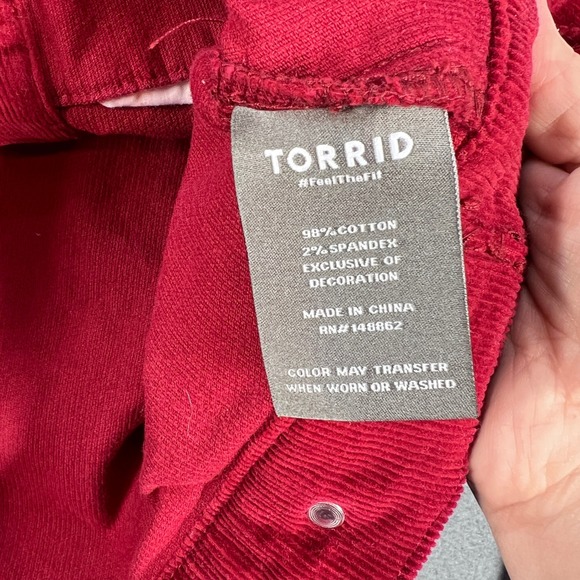 Torrid Red Corduroy Trucker Jacket Women 2 Sherpa Collar Button Front - Picture 5 of 10